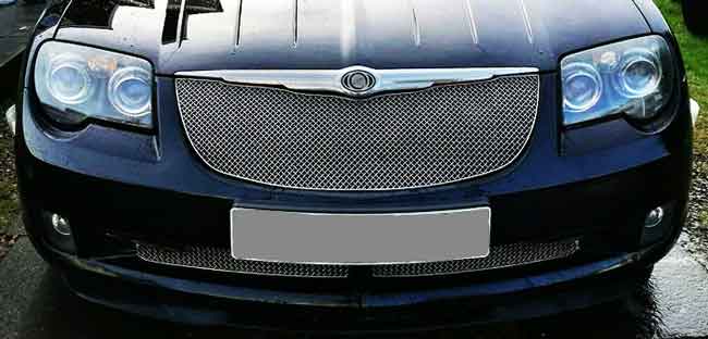 Crossfire chrome mesh grille set